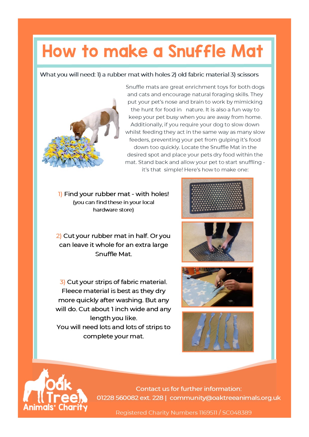 Snuffle Mat Magnificence! Oak Tree Animals' Charity Cumbria Animal Rescue Helping local